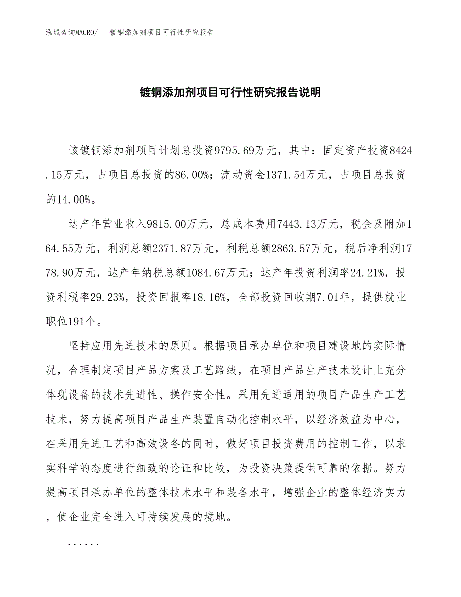 镀铜添加剂项目可行性研究报告[参考范文].docx_第2页