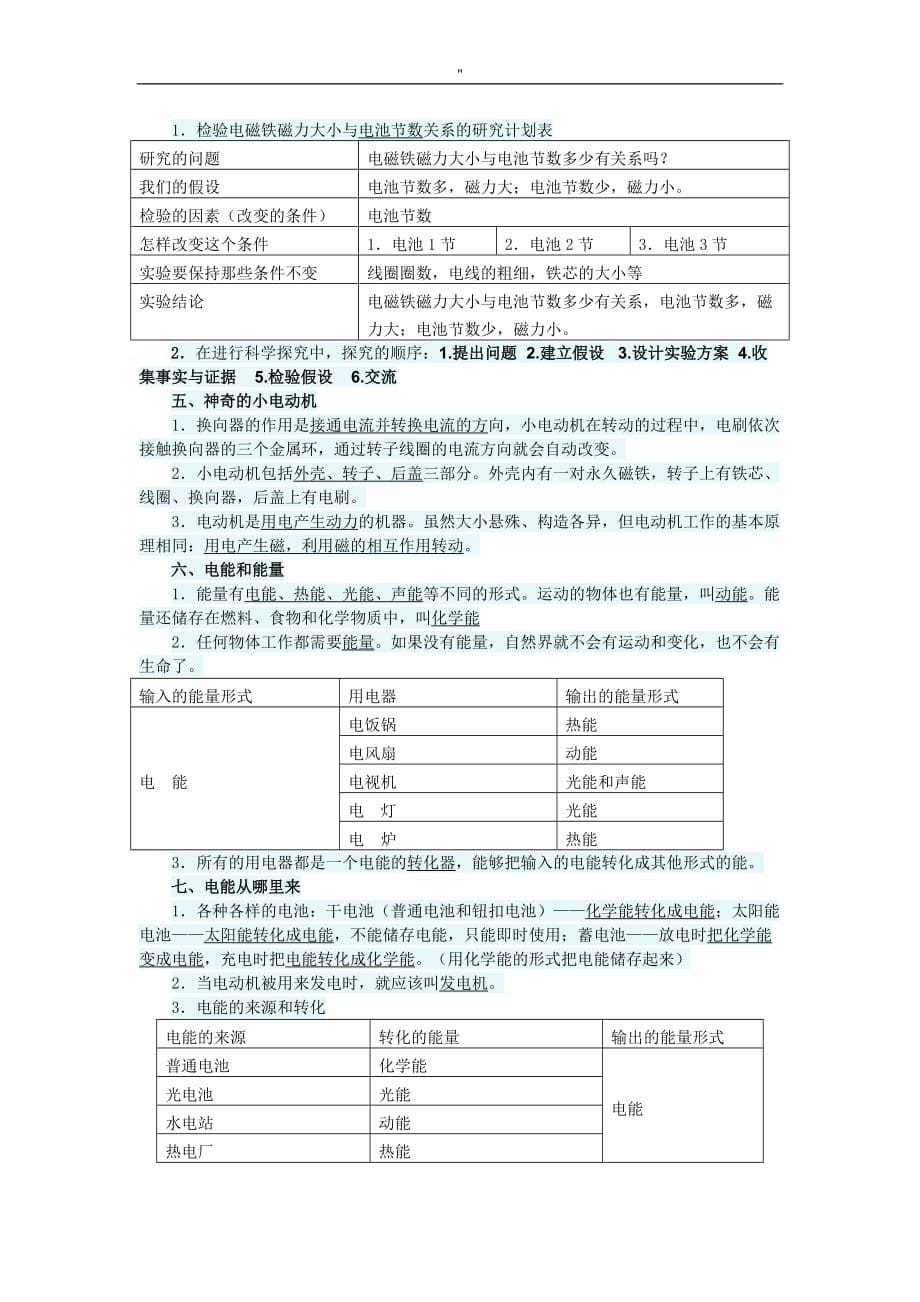 教学六年级'科学上册预习复习资料_第5页