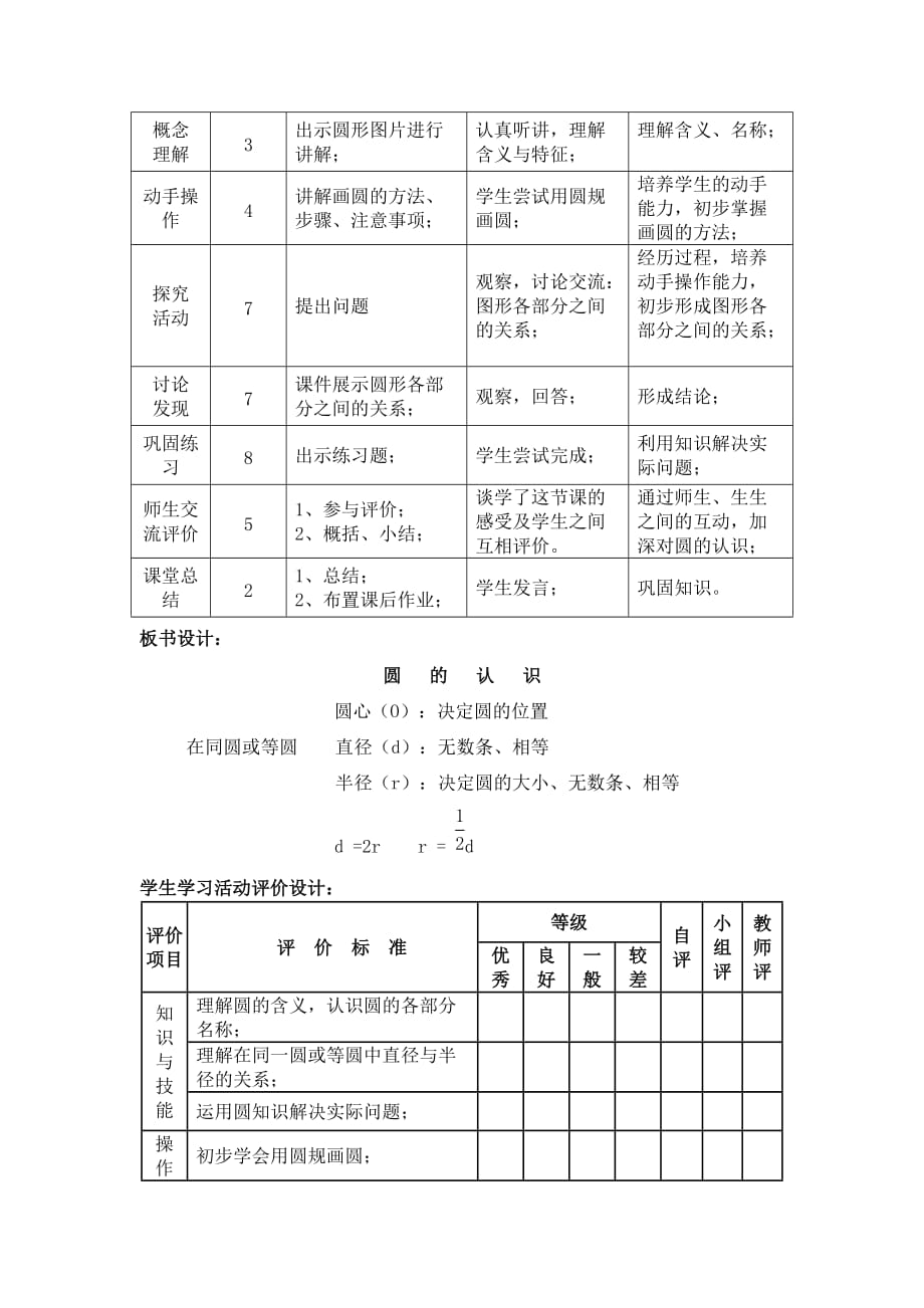 《圆的认识》研究活动计划_第3页