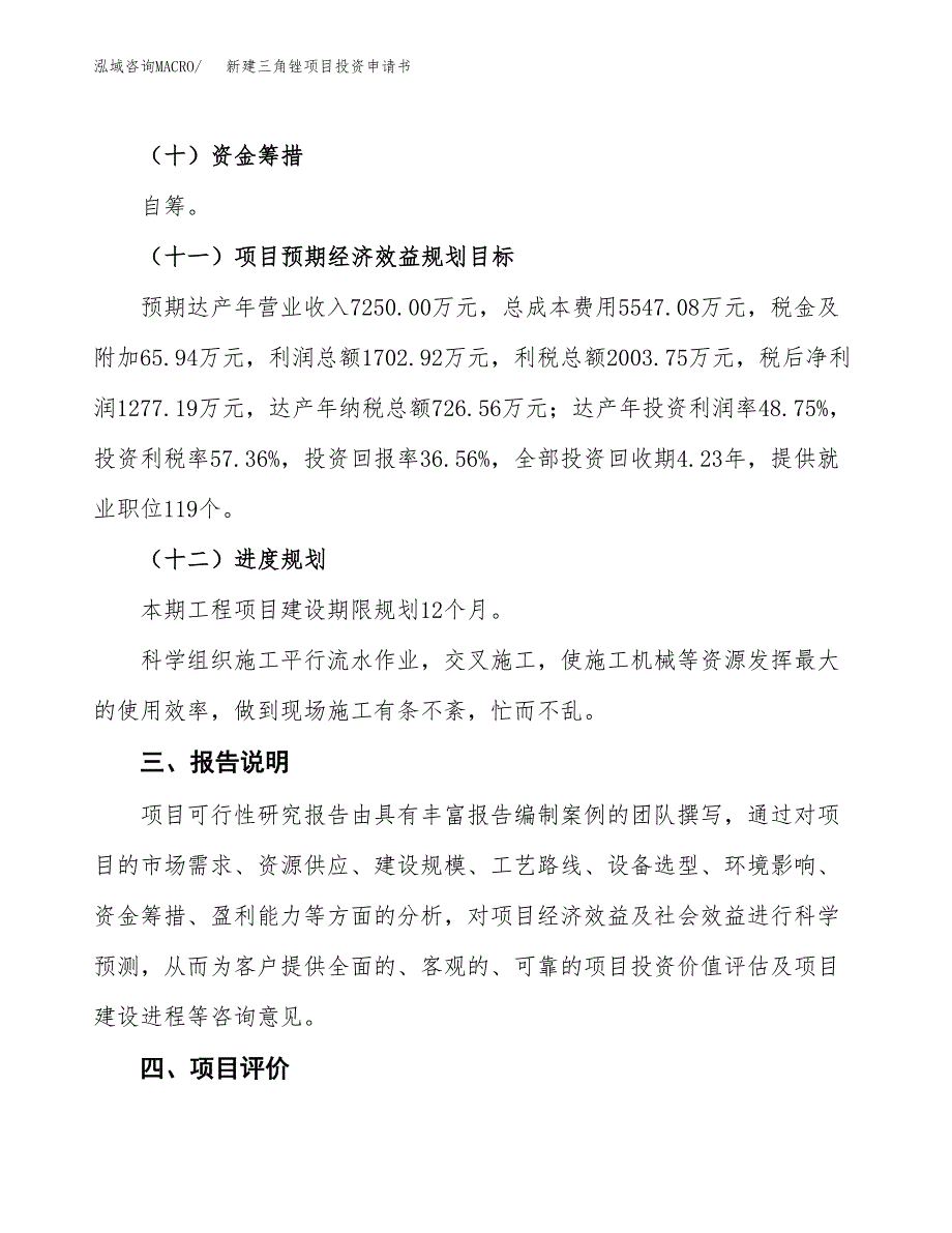 新建三角锉项目投资申请书（总投资3000万元）_第4页