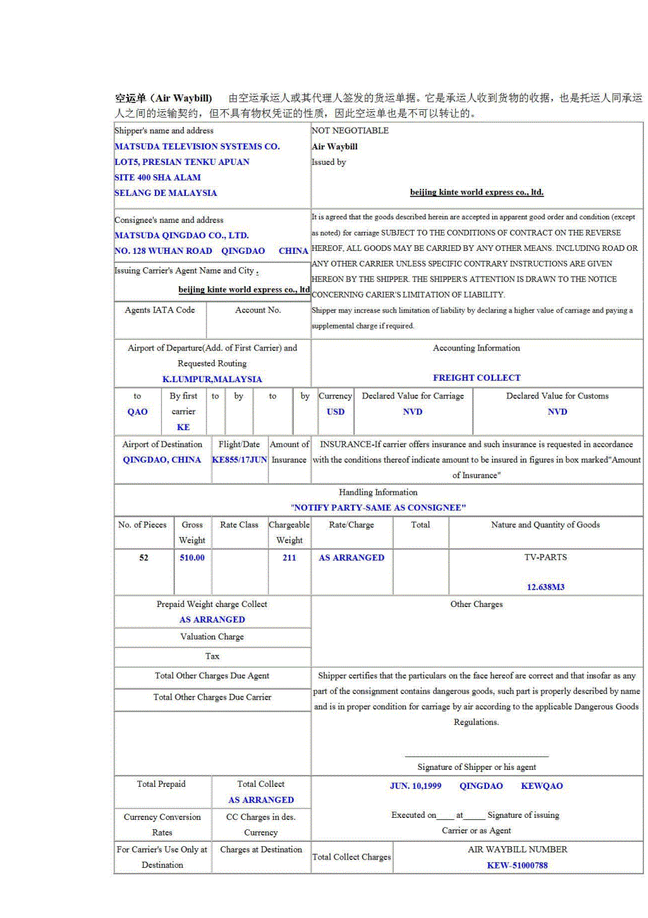 air-waybill-空运单样本+-内容解释_第2页