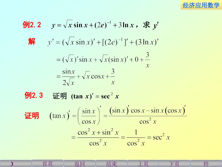 经济应用数学课件教学课件作者于信2.2求导方法_第3页