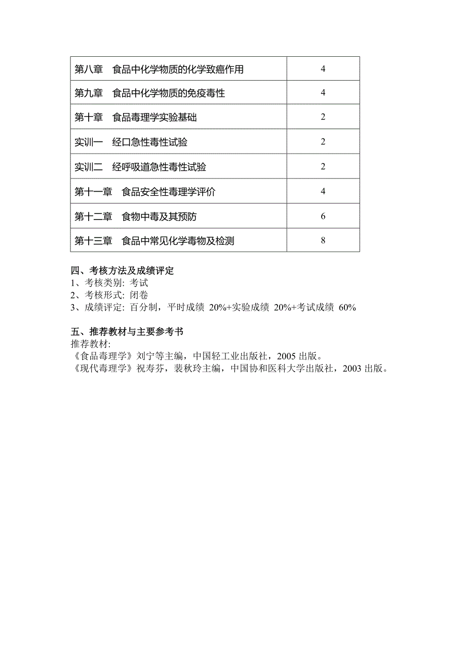 食品毒理学课程标准_第3页