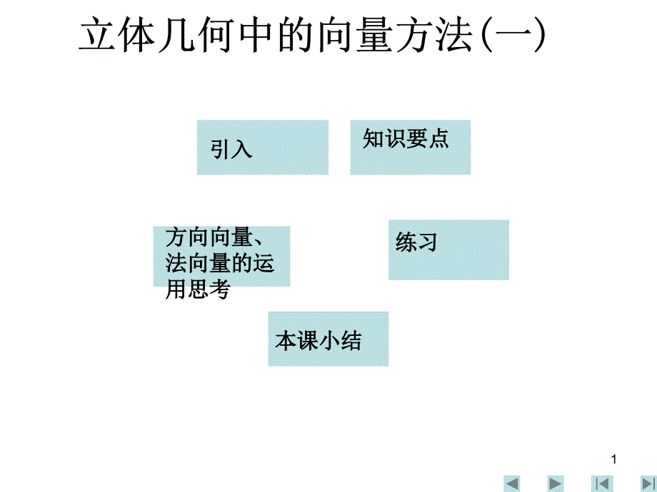 立体几何中的向量方法一_第1页