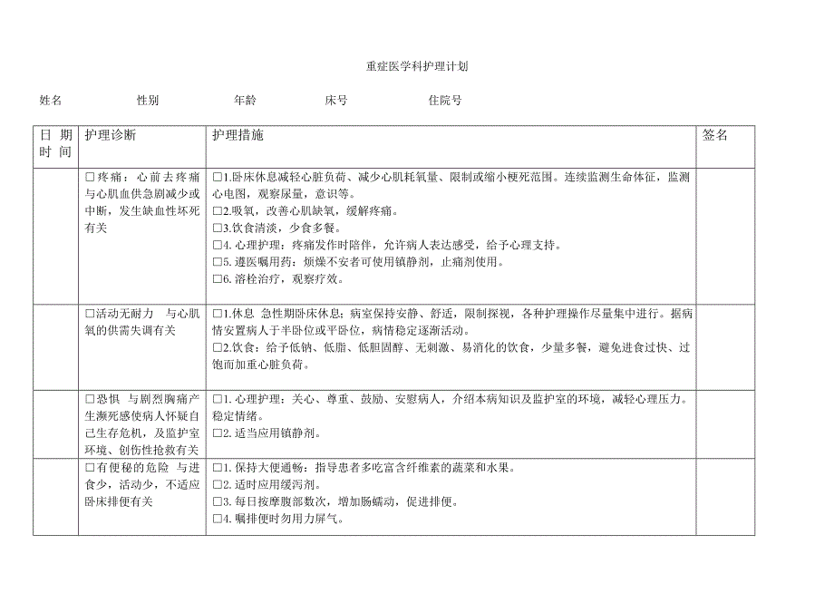 心肌梗死护理计划_第1页