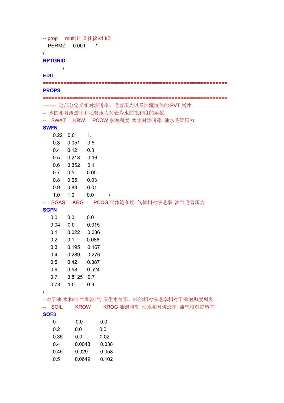 Eclipse油藏模拟软件-DATA文件示例_第3页