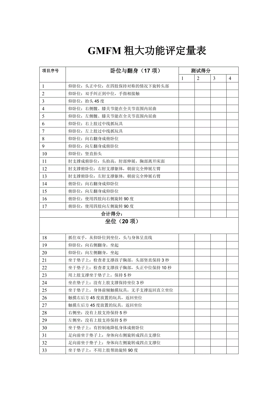 GMFM粗大功能评定量表_第1页