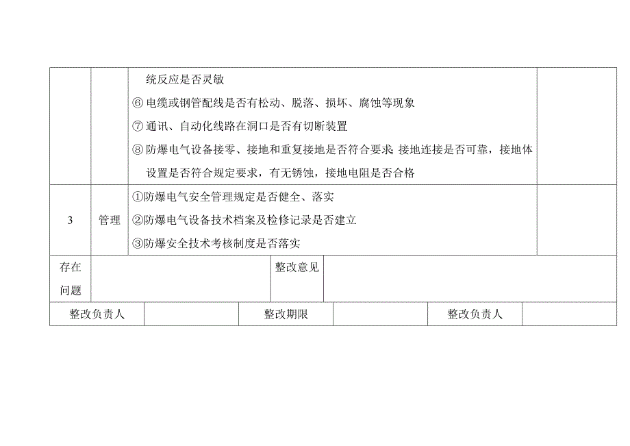 防爆电气设备安全检查表_第3页