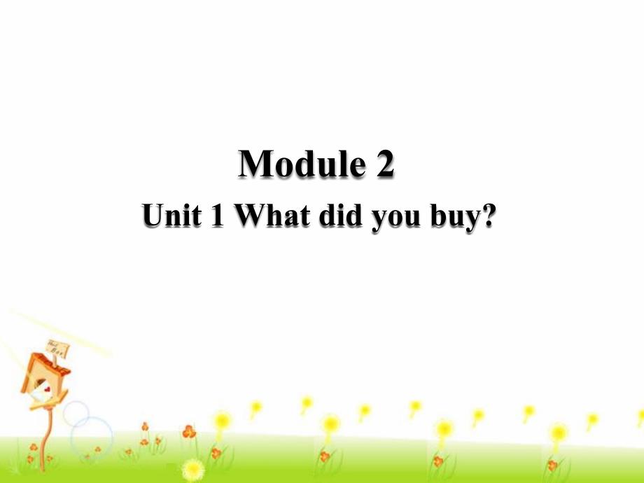 英语外语教学与研究出版社新标准版五年级上册Module2Unit1Whatdidyoubuy课件_第1页