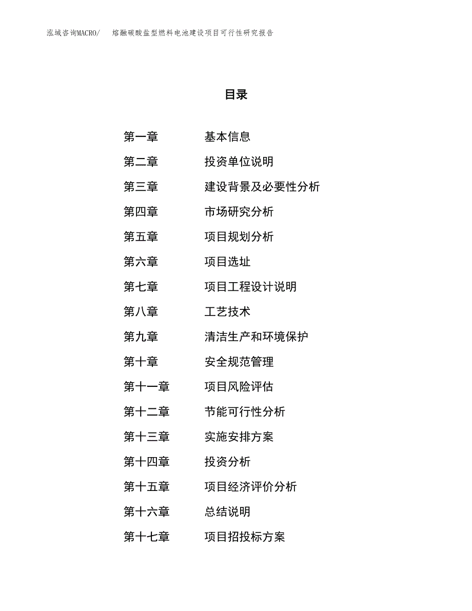 熔融碳酸盐型燃料电池建设项目可行性研究报告（50亩）.docx_第1页