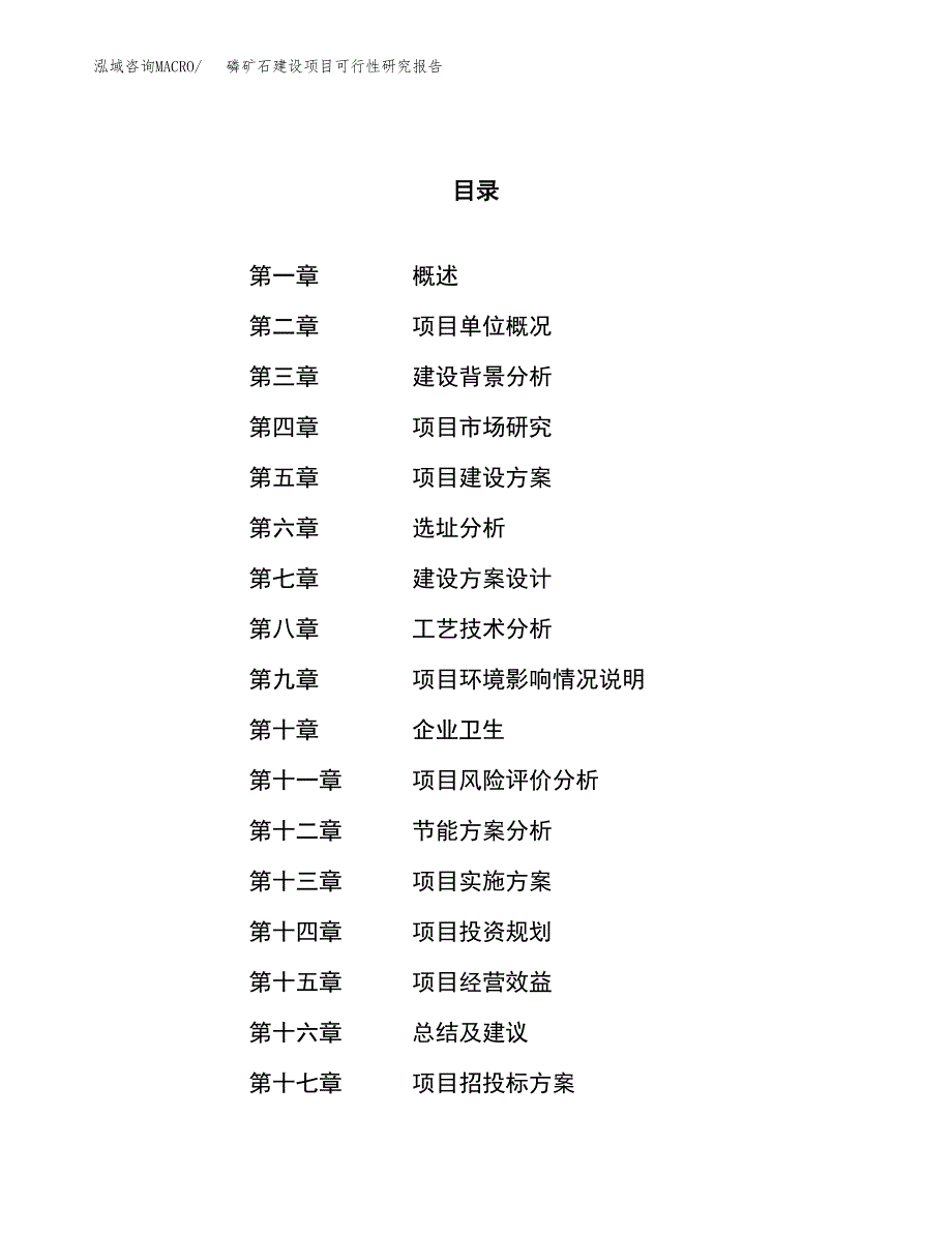 磷矿石建设项目可行性研究报告（69亩）.docx_第1页