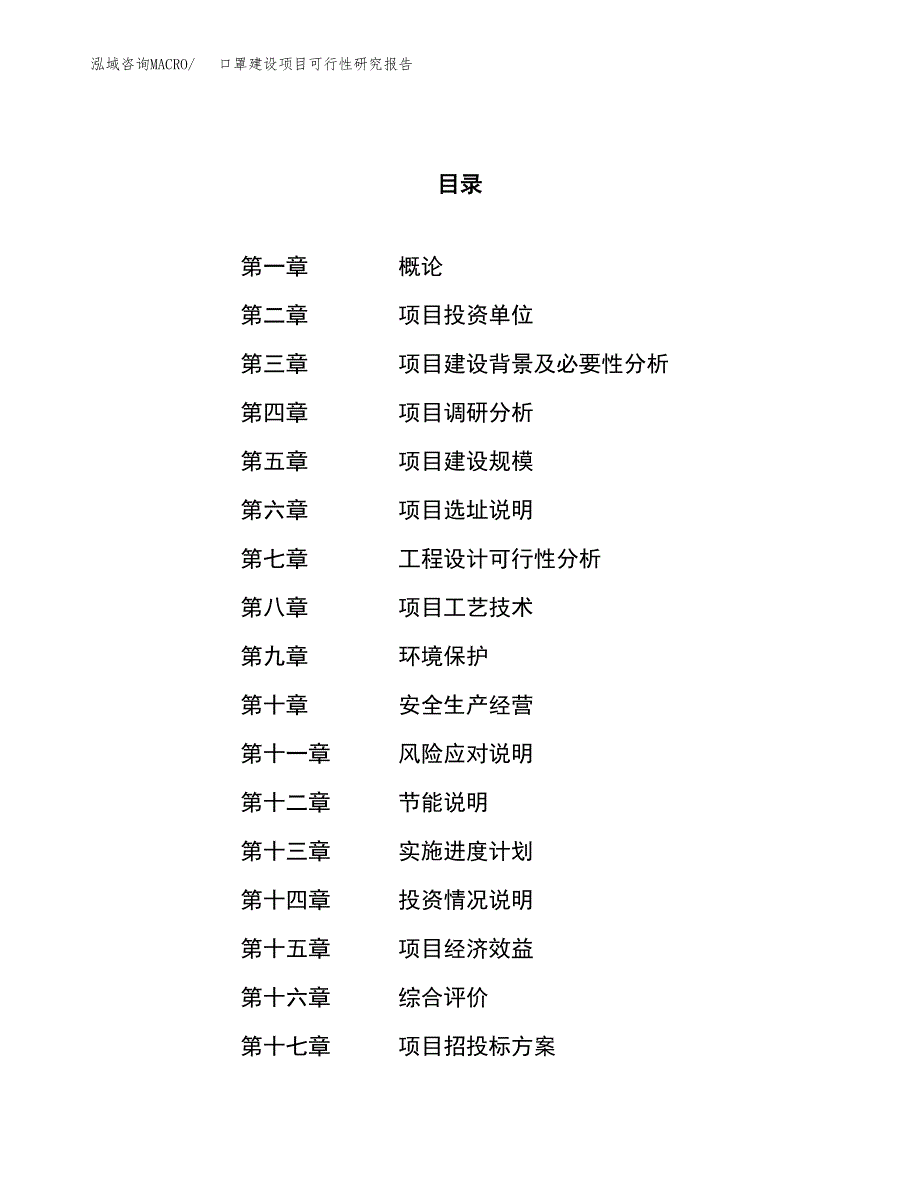 口罩建设项目可行性研究报告（88亩）.docx_第1页