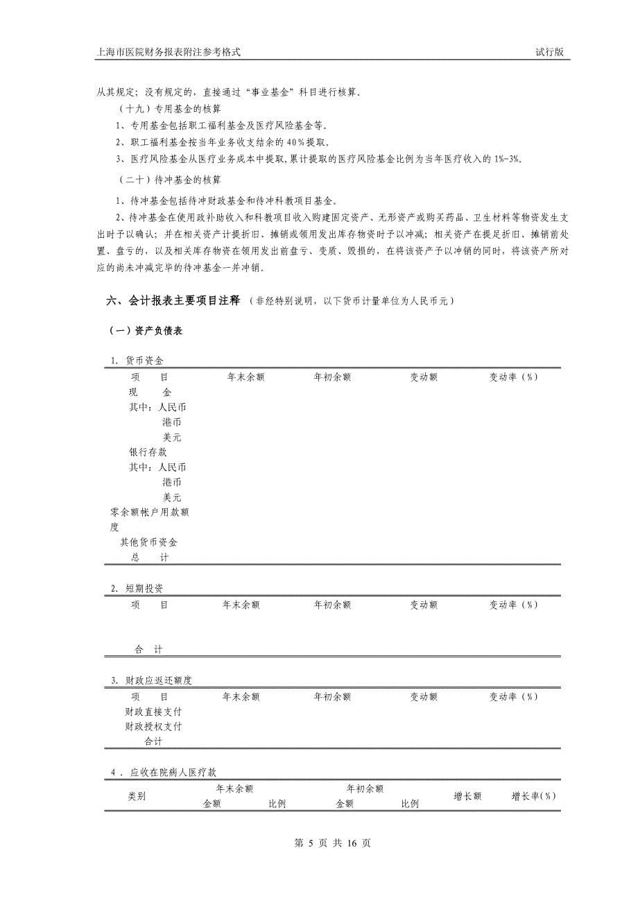 医院会计报表附注参考格式_第5页