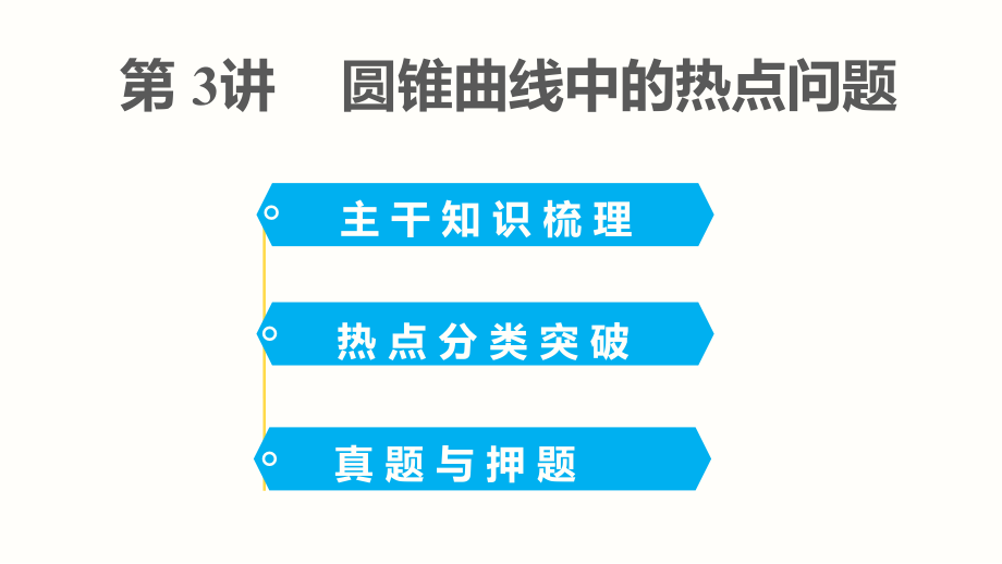 高考数理科广东二轮专题复习配套课件专题六-第讲-圆锥曲线中的热点问题_第1页