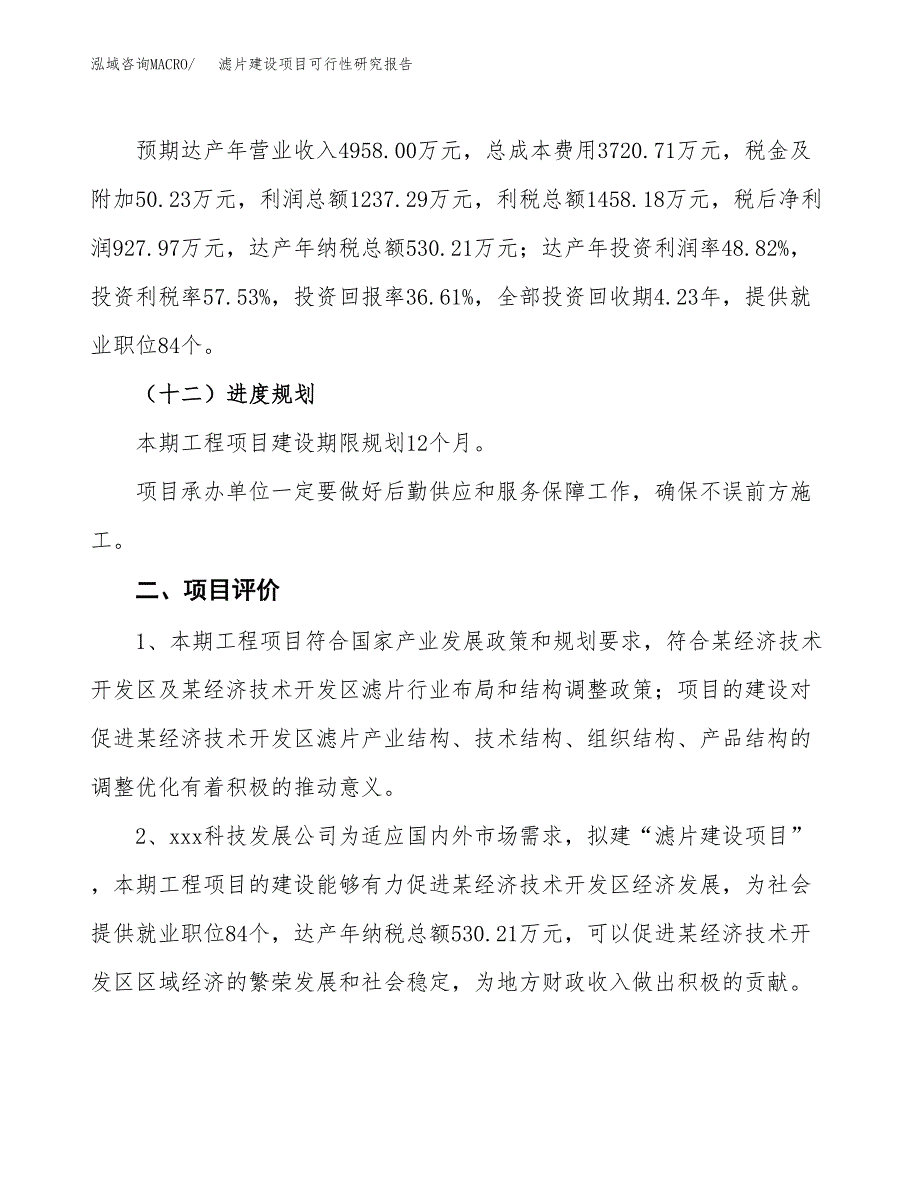 滤片建设项目可行性研究报告（11亩）.docx_第4页