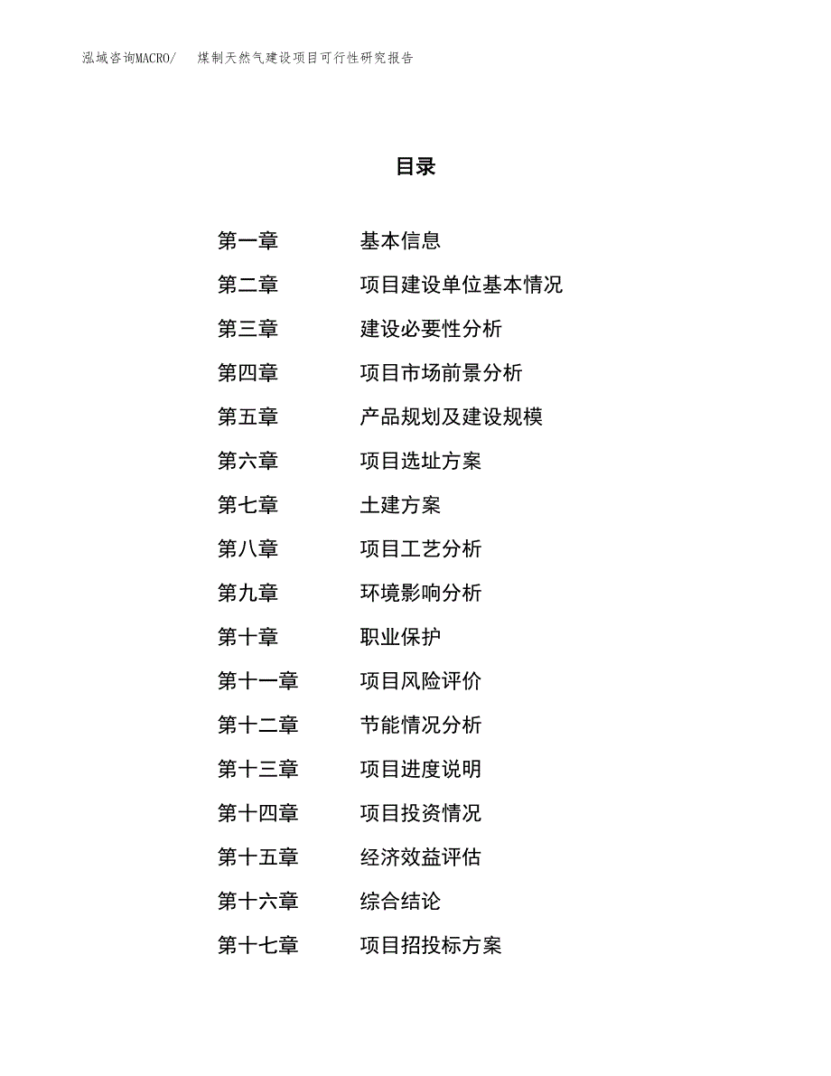 煤制天然气建设项目可行性研究报告（59亩）.docx_第1页