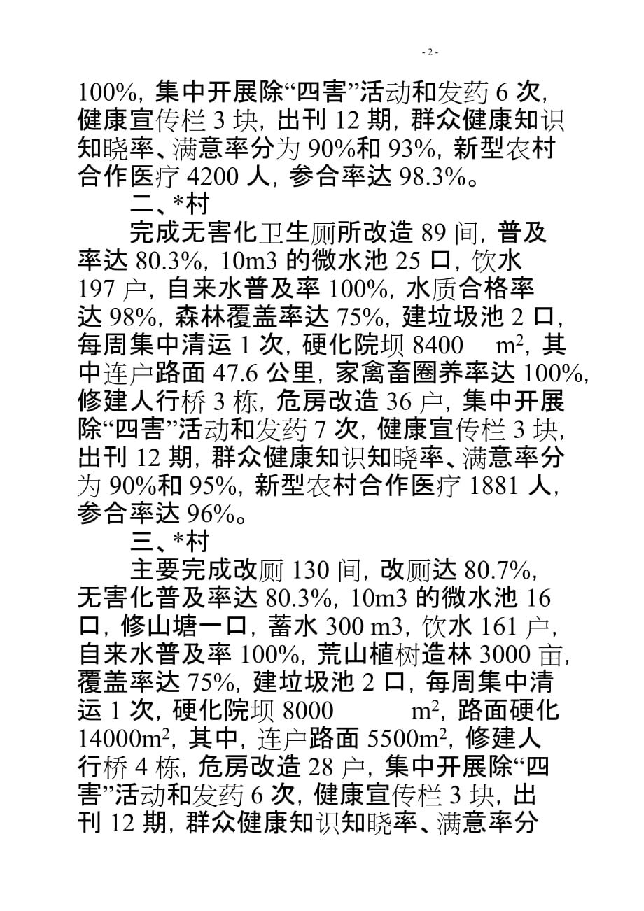 市级卫生村创建申请验收报告_第2页