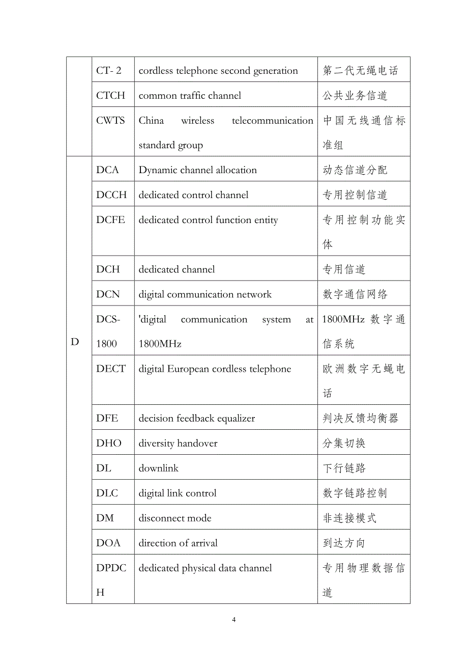 移动通信常用词汇中英文对照表_第4页