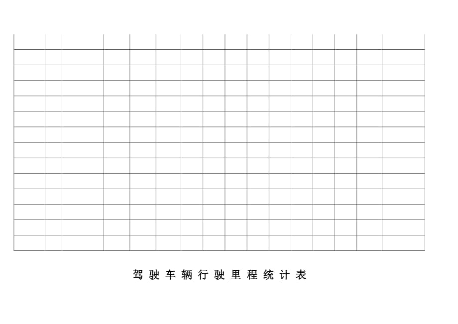 车 辆 行 驶 里 程 统 计 表_第4页