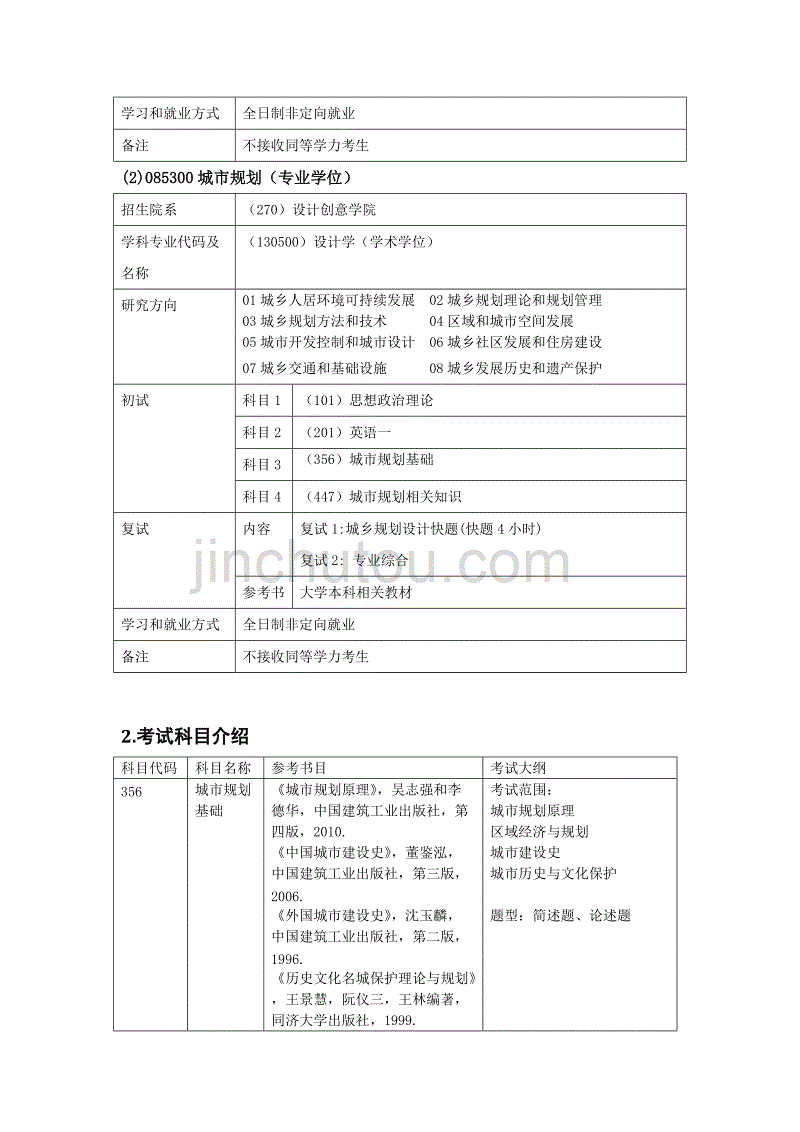 同济大学城乡规划考研资料_第2页