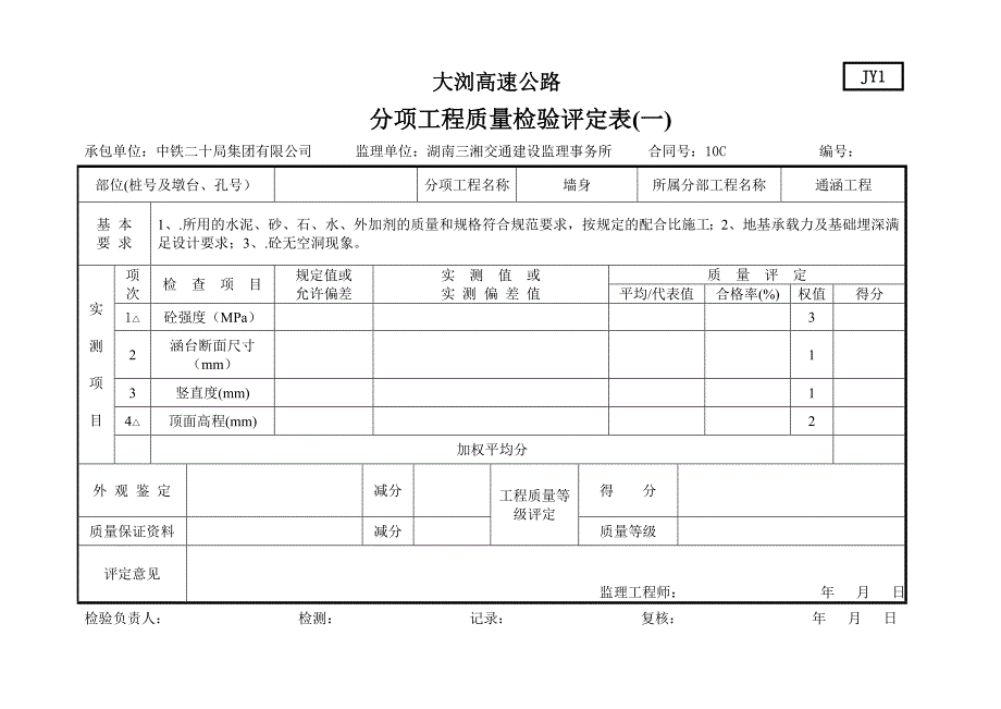 公路路基 通涵jy1(评定表)_第3页