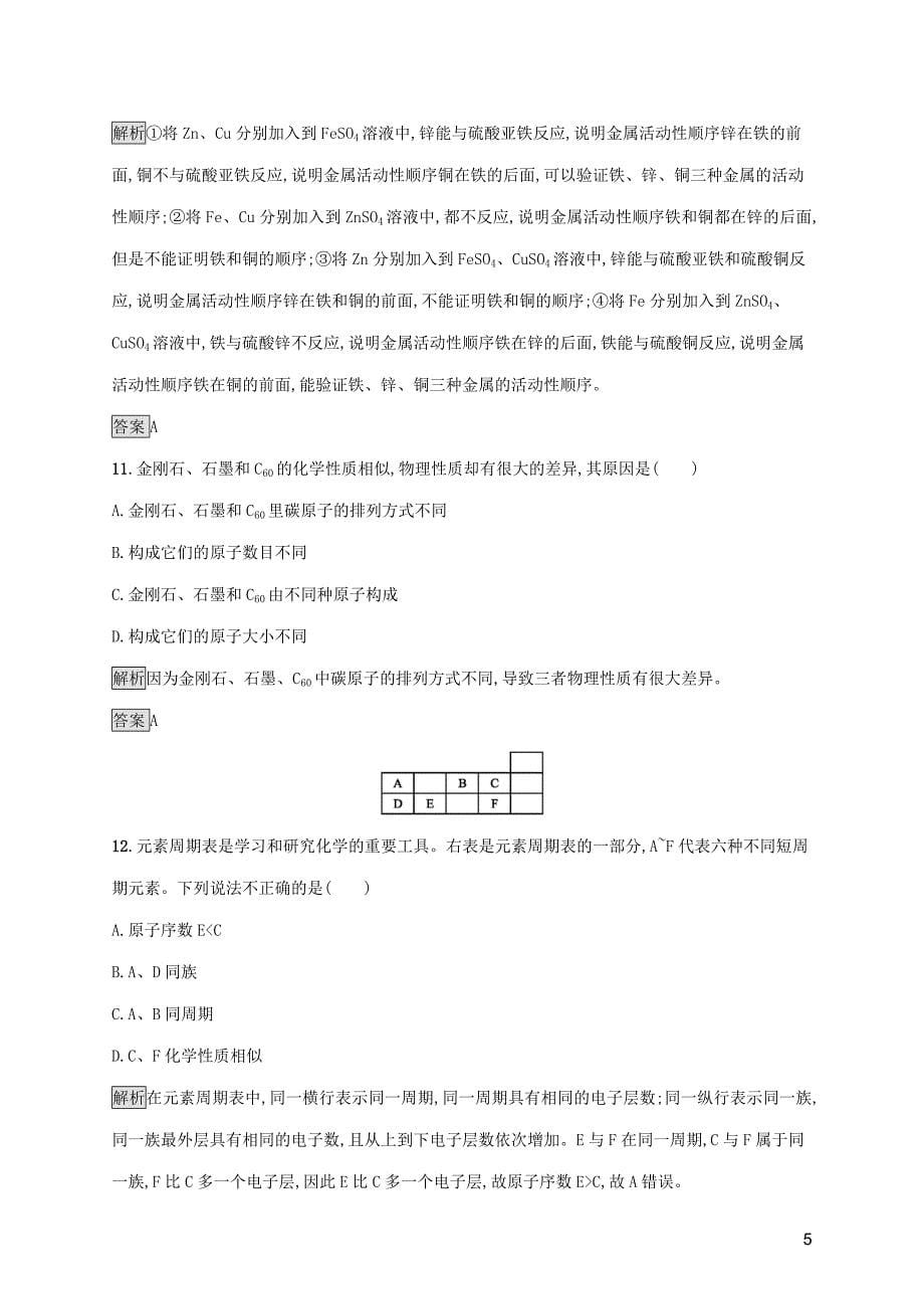 中考化学总复习优化设计 第三板块 综合模拟测试二_第5页