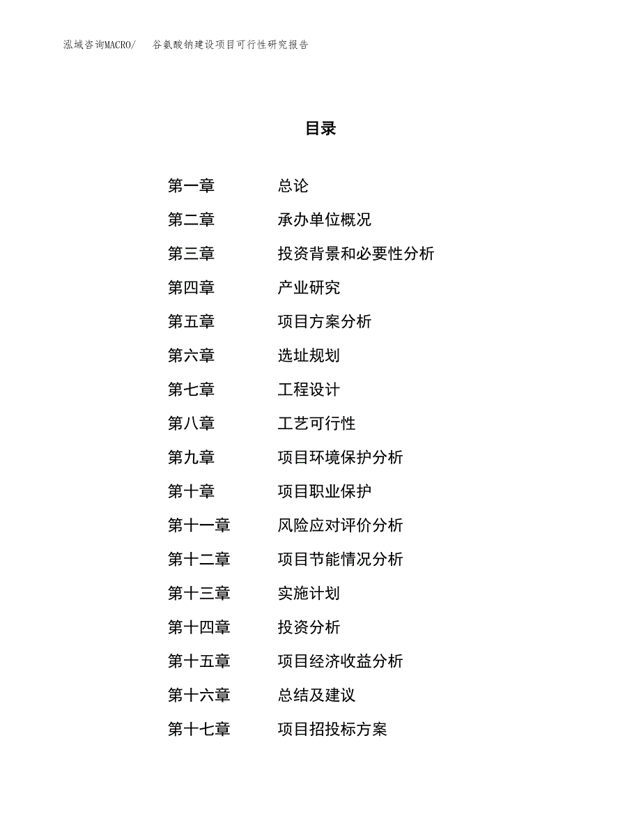 谷氨酸钠建设项目可行性研究报告（84亩）.docx_第1页