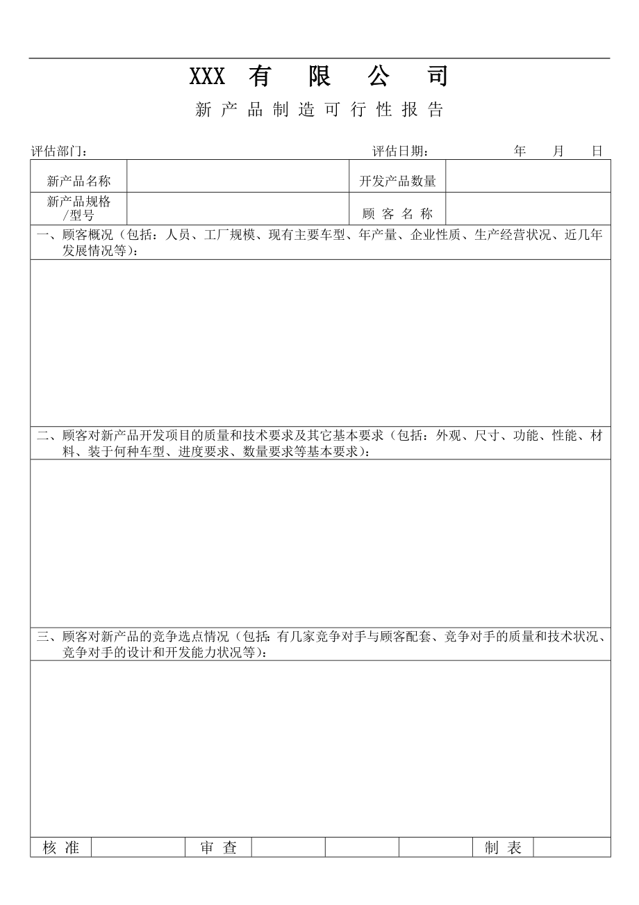 某公司新产品表格大全_第1页