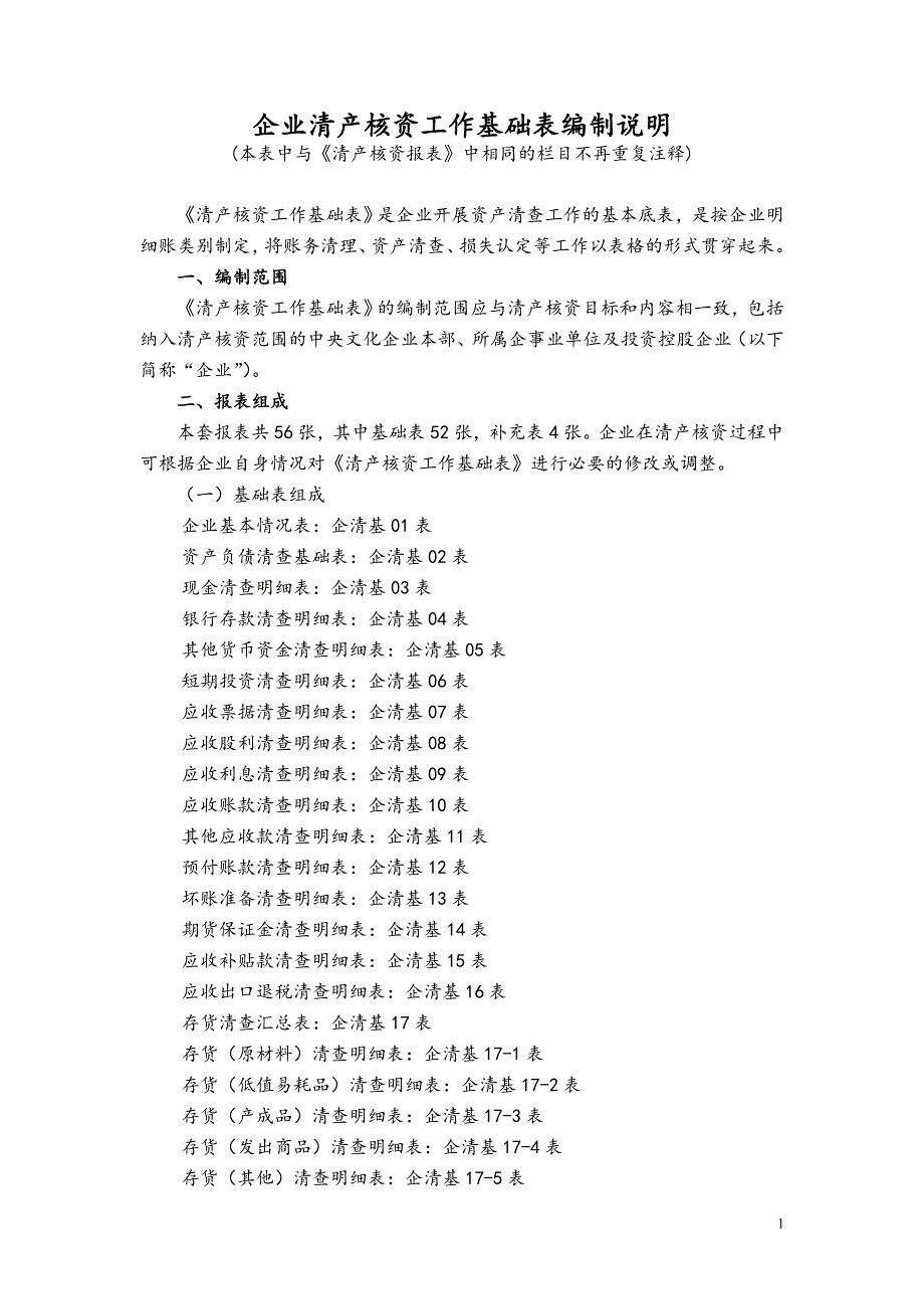 清产核资工作基础表填制讲解_第1页