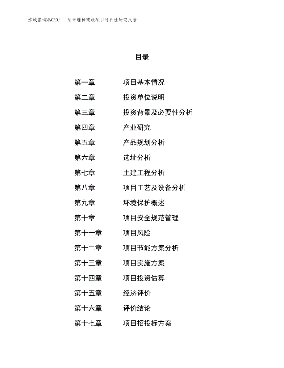 纳米硅粉建设项目可行性研究报告（52亩）.docx_第1页