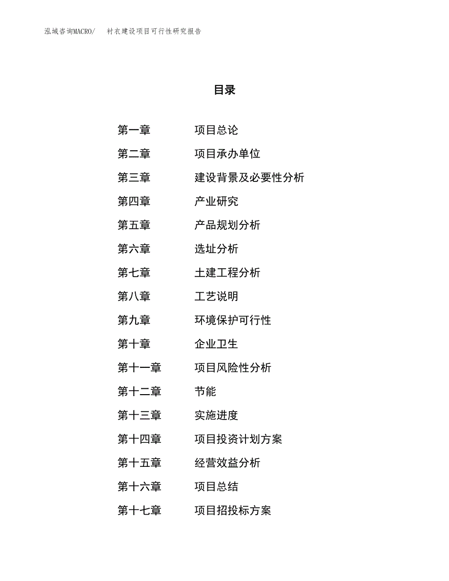 衬衣建设项目可行性研究报告（17亩）.docx_第1页