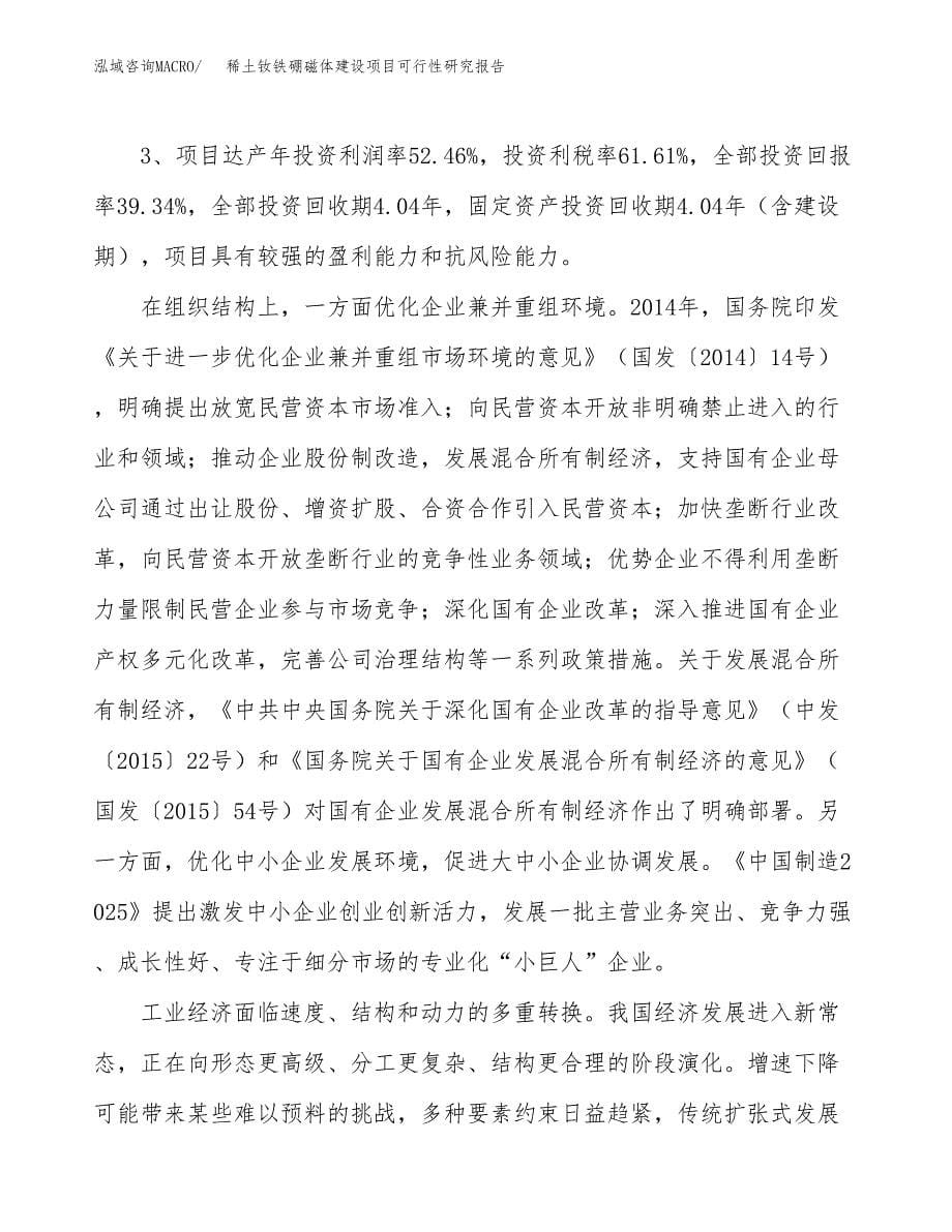 稀土钕铁硼磁体建设项目可行性研究报告（72亩）.docx_第5页