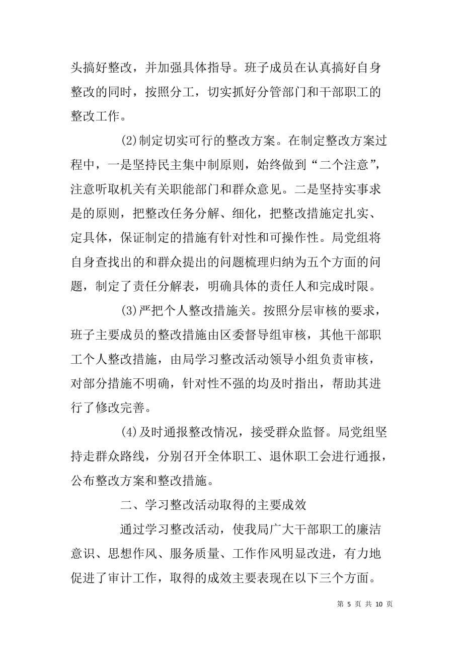 审计局学习整改活动工作的总结报告_第5页