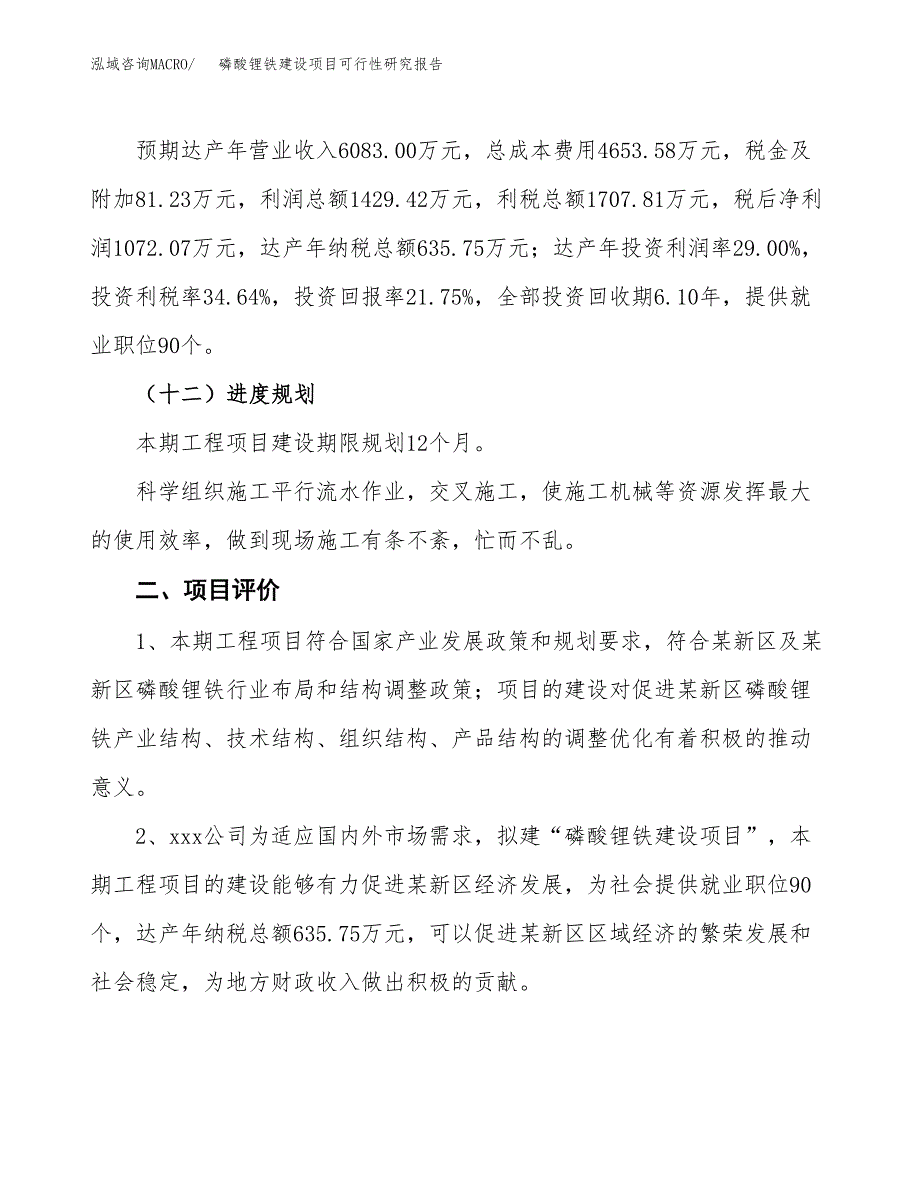 磷酸锂铁建设项目可行性研究报告（22亩）.docx_第4页