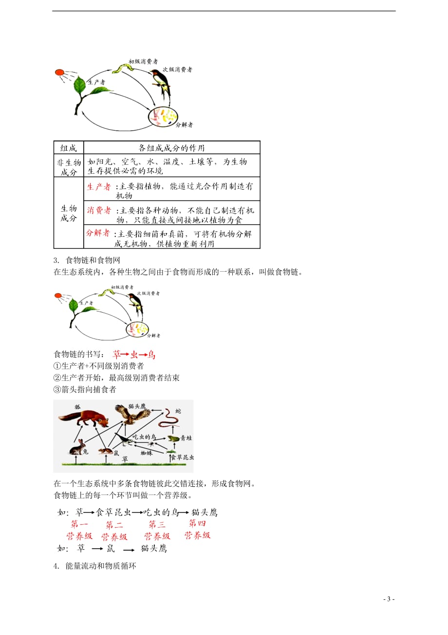 中考生物专题复习 一 生物与环境讲义 新人教版_第3页