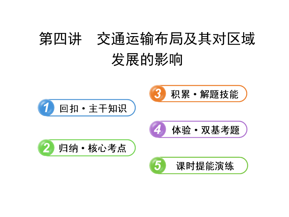 高中地理全程复习方略配套课件：234-交通运输布局及其对地域发展的影响解析_第1页