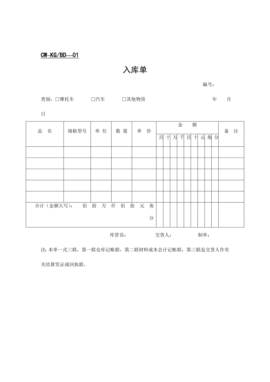 库管部的管理表格_第1页