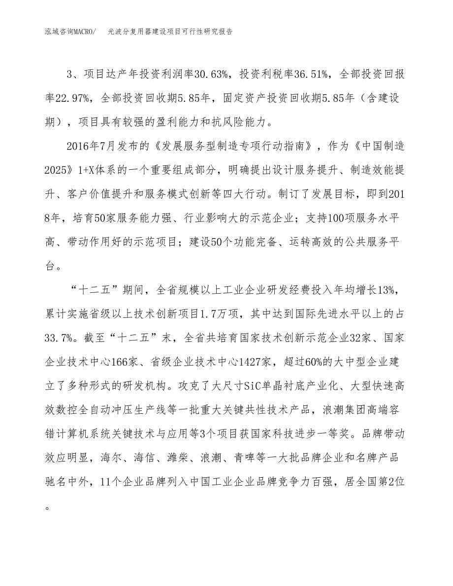 光波分复用器建设项目可行性研究报告（33亩）.docx_第5页