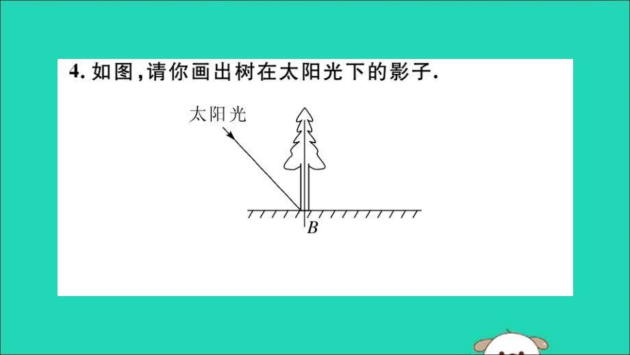 （通用）2019春九年级数学下册 第二十九章 投影与视图 29.1 投影 第1课时 平行投影与中心投影习题讲评课件 （新版）新人教版_第4页