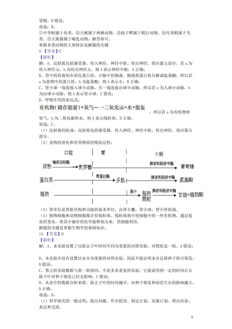 湖北省孝感市2019年中考生物真题试题（含解析）_第5页