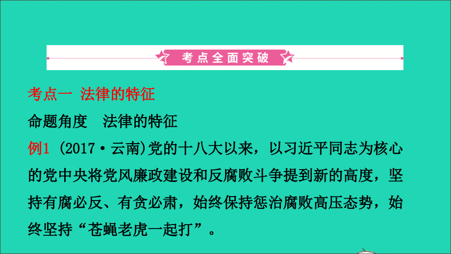 云南省2019年中考道德与法治 课时复习三 心中有法课件_第2页