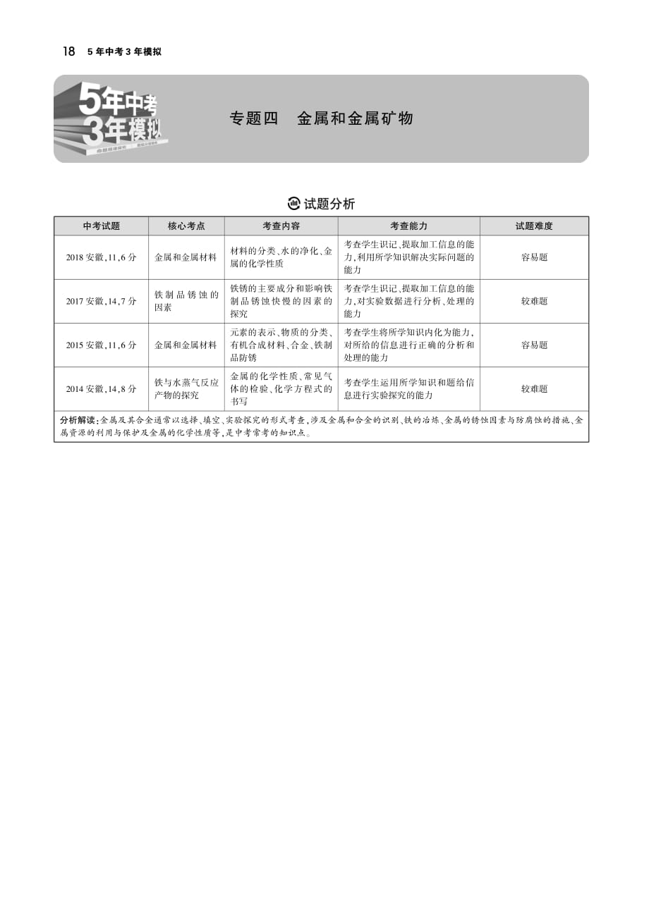 （安徽专用）2019年中考化学复习 专题四 金属和金属矿物（讲解部分）素材（pdf）_第1页