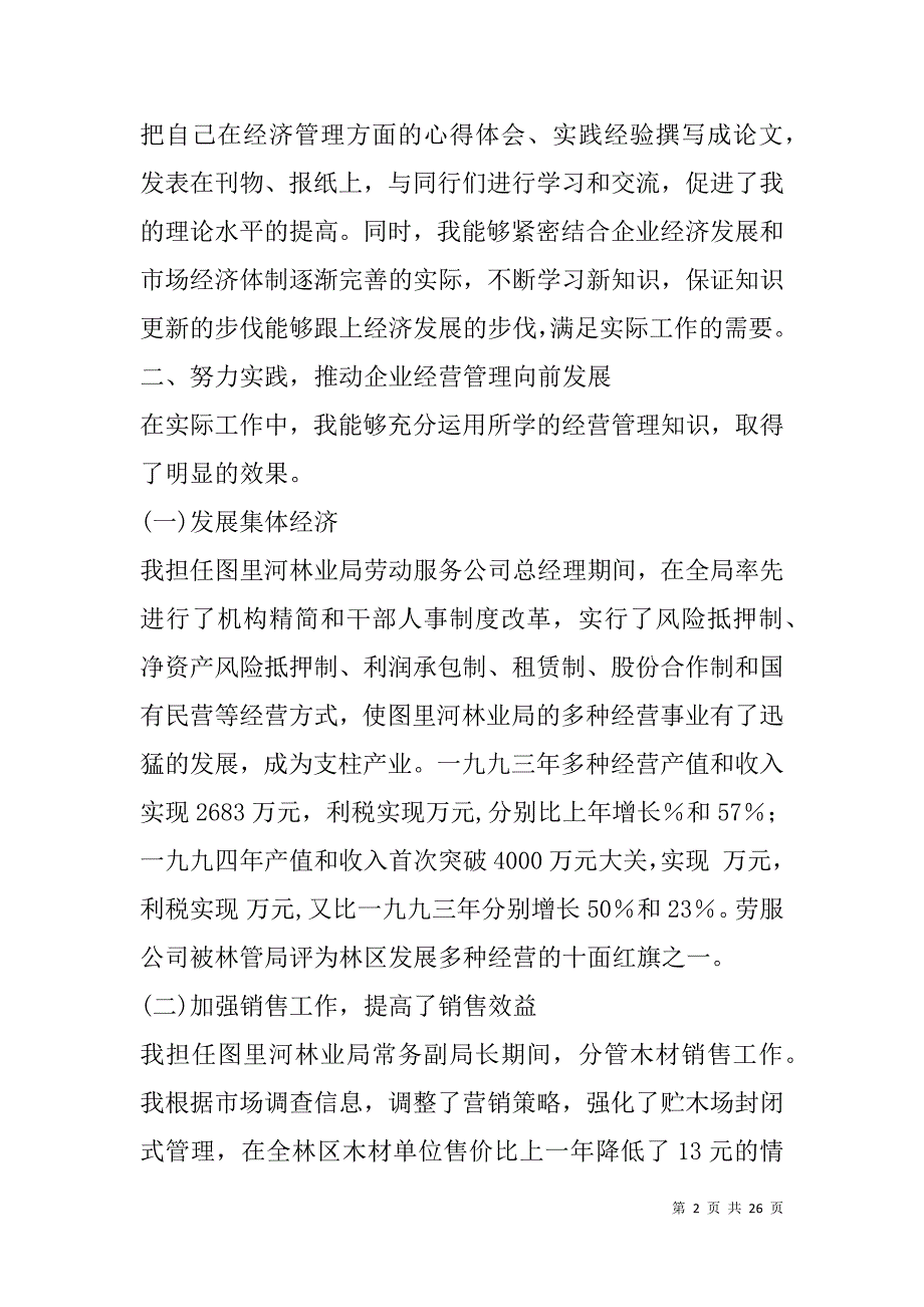 高级经济师专业技术工作总结(精选多篇).doc_第2页