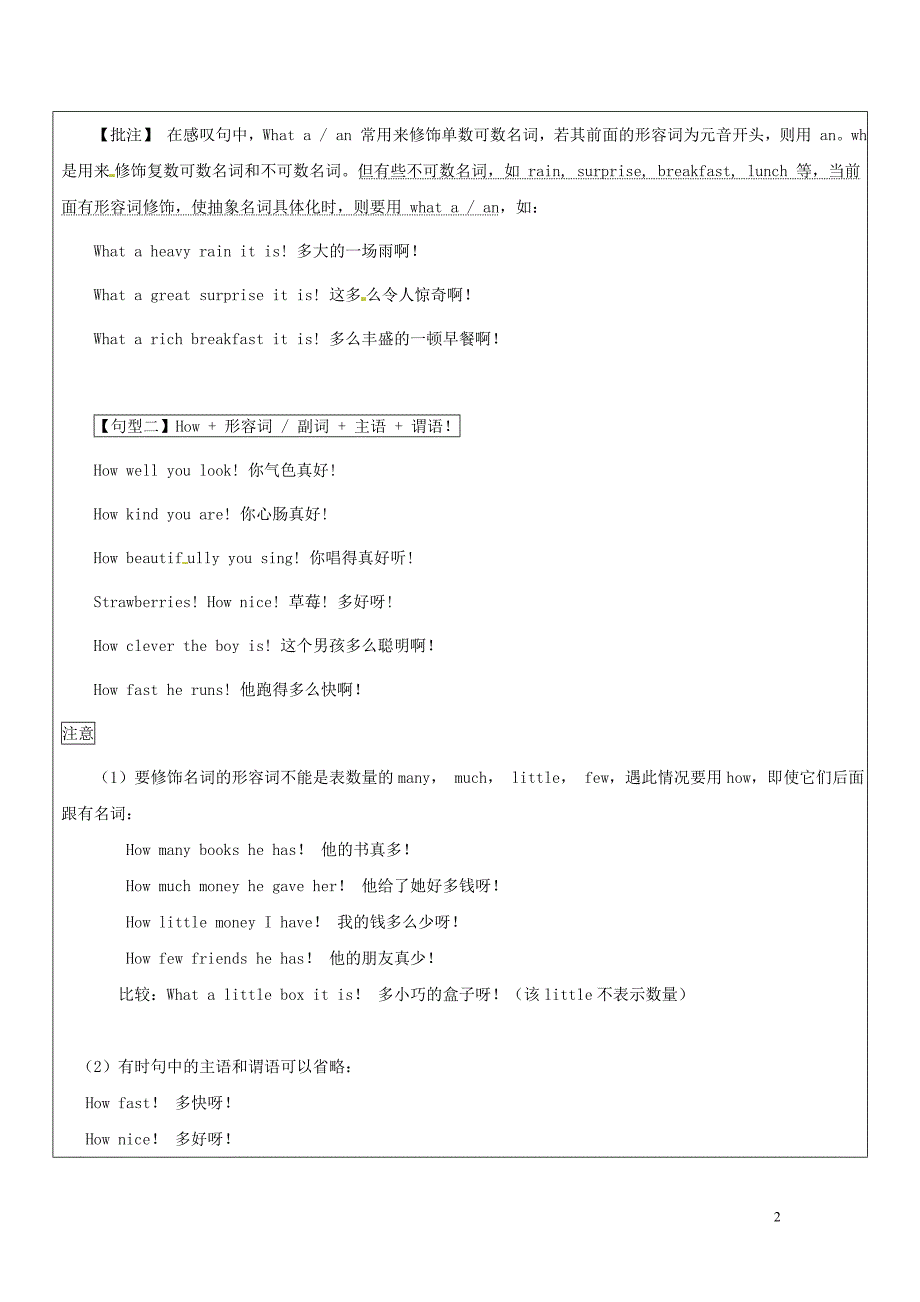 （通用版）2019中考英语二轮复习 感叹句和反义疑问句讲义_第2页