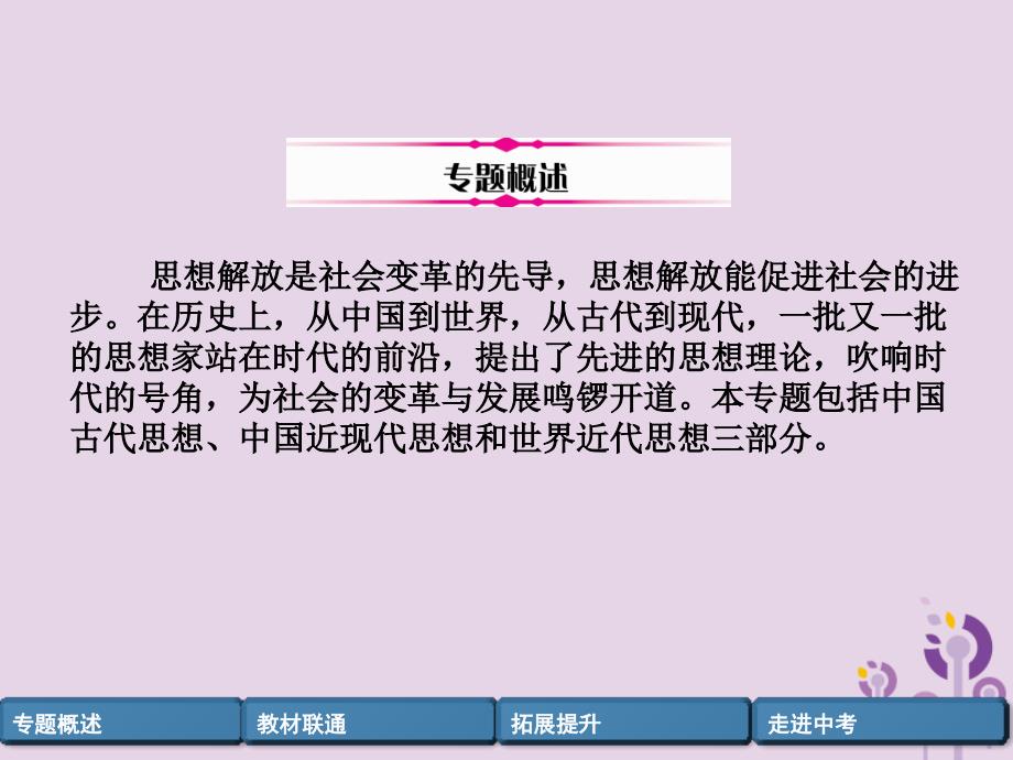 （百色专版）2019届中考历史总复习 第二编 热点专题突破 专题8 中外思想解放潮流课件_第2页