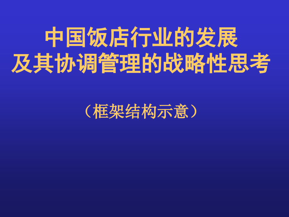 某饭店行业的发展及其协调管理战略_第1页