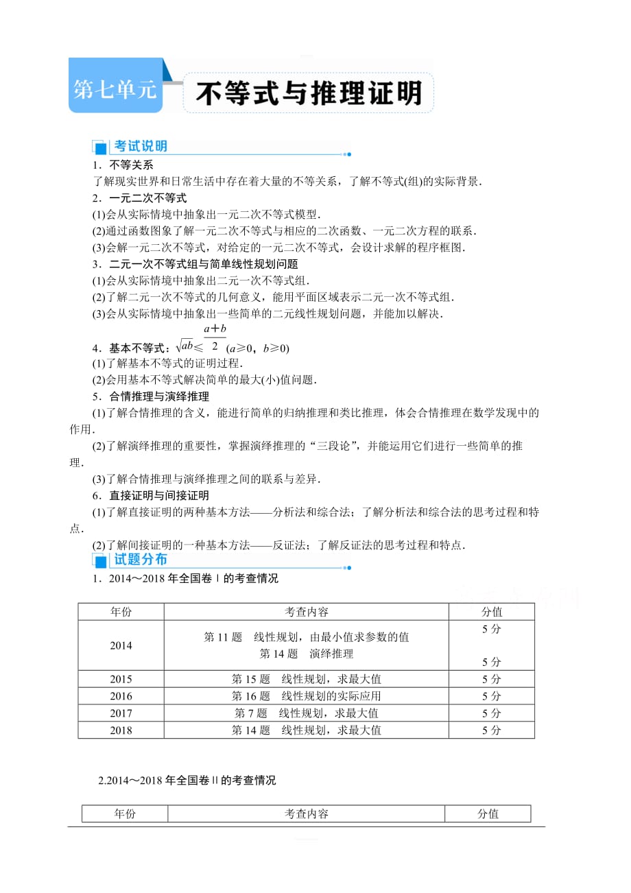 2020高考文科数学（人教版）一轮复习讲义：第41讲不等关系与不等式的性质含答案_第1页