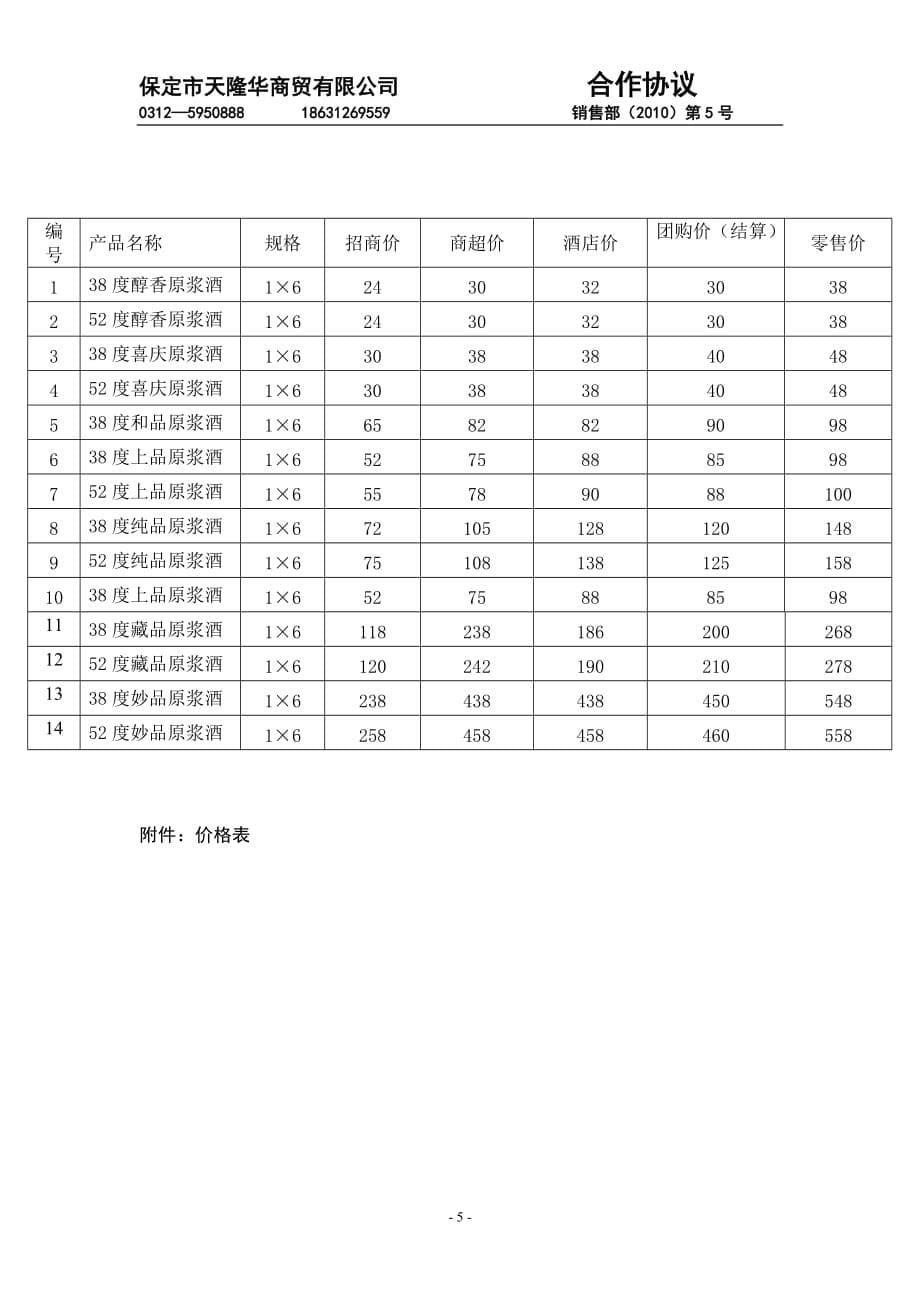 郎酒县区经销协议_第5页