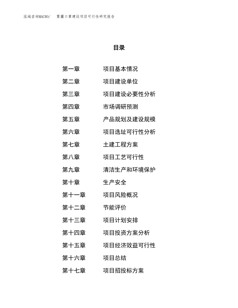 雾霾口罩建设项目可行性研究报告（47亩）.docx_第1页