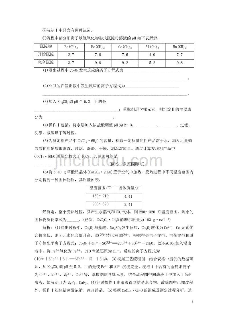 （通用版）2020高考化学一轮复习 跟踪检测（十六）归纳拓展 高考考查新载体（两性金属与变价金属）（含解析）_第5页